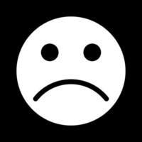 Sad emoticon white color icon . vector