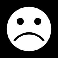 Sad emoticon white color icon . vector