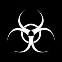 Biological danger white color icon . vector