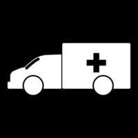 Emergency car white color icon . vector