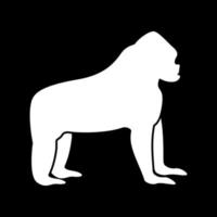 Gorilla it is white icon . vector