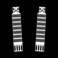Pisa tower it is white icon . vector