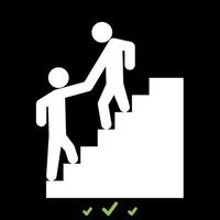 Man helping climb other man it is white icon . vector