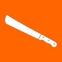 Machete or big knife white icon . vector