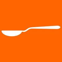 Spoon white icon . vector
