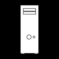 Computer case or system unit white color icon . vector