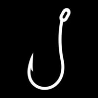 Fish hook white color icon . vector