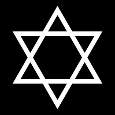 Jewish star of David white color icon .