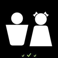 Boy and girl it is white icon . vector