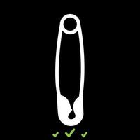 Safety pin it is white icon . vector