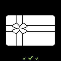 tarjeta de regalo es un icono blanco. vector