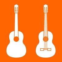 icono de guitarra blanca. vector