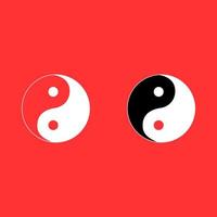 yin yang símbolo icono de color blanco. vector