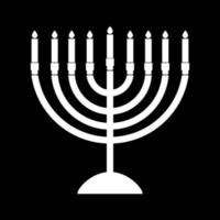 Menorah for Hanukkah white color icon . vector