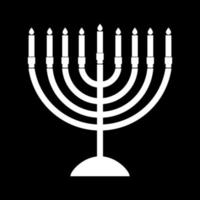 menorá para el icono de color blanco de hanukkah. vector