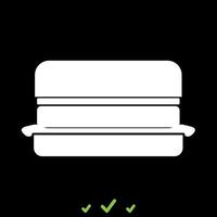 hamburguesa es icono blanco. vector