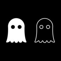 Ghost icon set white color illustration flat style simple image vector