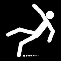 Man slip fall white color icon . vector