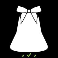 Bell with bow ribbon it is white icon . vector