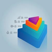 pyramid isometric infographic presentation element vector