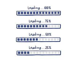 Loading bar doodle element. Hand drawn vector