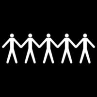 Team work concept white color icon . vector