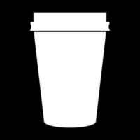 icono de color blanco de la taza de café de papel. vector