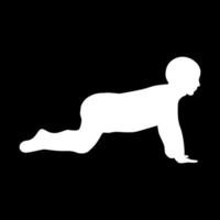 Crawling baby white color icon . vector