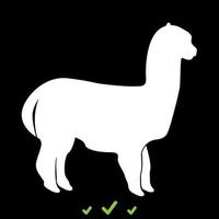 alpaca es icono blanco. vector