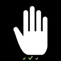 Open human hand it is white icon . vector