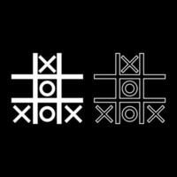 Tic tac toe game icon set white color illustration flat style simple image vector