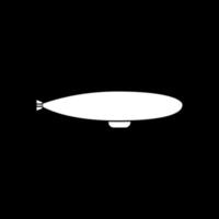 dirigible es icono blanco. vector