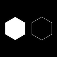 conjunto de iconos hexagonales ilustración en color blanco estilo plano imagen simple vector