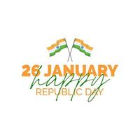 Indian republic day 26 january. Happy indian republic day concept with indian flags. vector