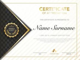 diploma certificate template red and gold color with luxury and modern style vector image, suitable for appreciation.  Vector illustration