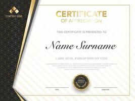 diploma certificate template red and gold color with luxury and modern style vector image, suitable for appreciation.  Vector illustration