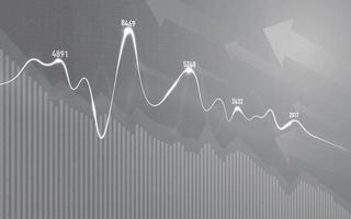 gráfico del mercado de valores financiero sobre el comercio de inversiones en el mercado de valores, punto alcista, punto bajista. tendencia del gráfico para la idea de negocio y todo el diseño de obras de arte. ilustración vectorial vector