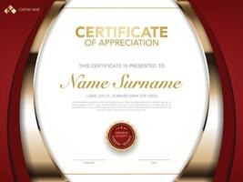 diploma certificate template red and gold color with luxury and modern style vector image