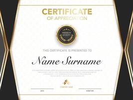 diploma certificate template red and gold color with luxury and modern style vector image, suitable for appreciation.  Vector illustration