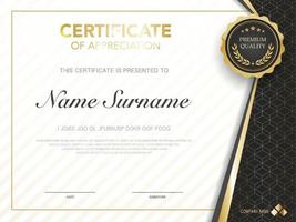 diploma certificate template red and gold color with luxury and modern style vector image, suitable for appreciation.  Vector illustration