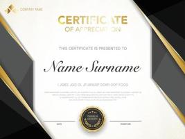 diploma certificate template red and gold color with luxury and modern style vector image, suitable for appreciation.  Vector illustration