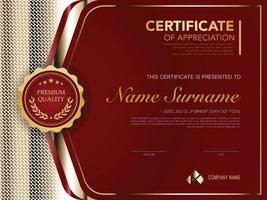 diploma certificate template red and gold color with luxury and modern style vector image