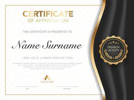 diploma certificate template red and gold color with luxury and modern style vector image, suitable for appreciation.  Vector illustration