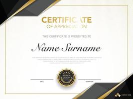 diploma certificate template red and gold color with luxury and modern style vector image, suitable for appreciation.  Vector illustration