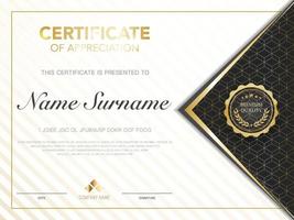 diploma certificate template red and gold color with luxury and modern style vector image, suitable for appreciation.  Vector illustration