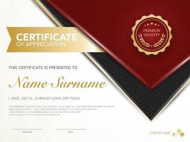 diploma certificate template red and gold color with luxury and modern style vector image