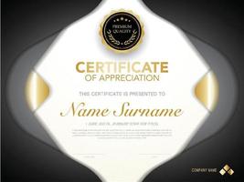 diploma certificate template black and gold color with luxury and modern style vector image, suitable for appreciation.  Vector illustration.