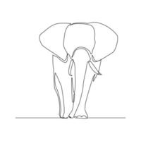 línea continua de elefantes de pie caminando. arte de una sola línea de elefante salvaje. ilustración vectorial vector