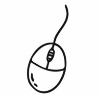 Doodle style computer mouse. Vector icon. Input device for laptop.