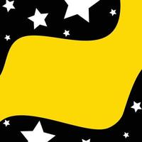 Yellow Stars Banner Square Template. vector